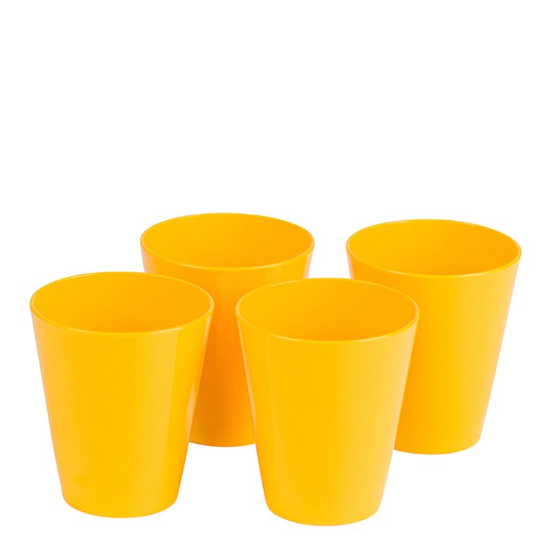 Conjunto de Copos Fresc 350ml 4 Peças Amarelo em Polipropileno Linha Tropical Vemplast 6