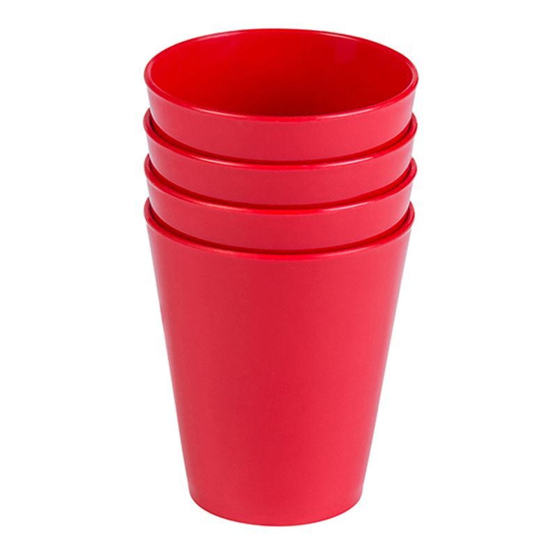 Conjunto de Copos Fresc 350ml 4 Peças Vermelho em Polipropileno Linha Tropical Vemplast