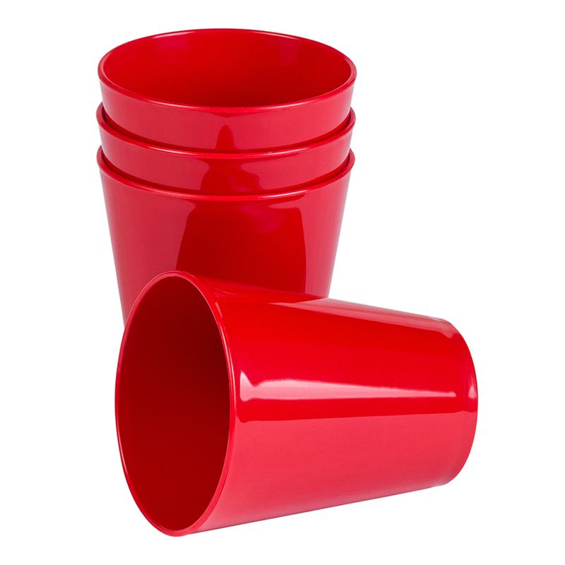 Conjunto de Copos Fresc 350ml 4 Peças Vermelho em Polipropileno Linha Tropical Vemplast 5