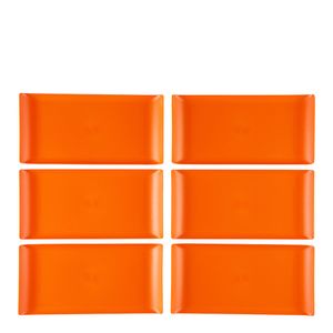 Conjunto de Bandejas Coffee 15x30 6 Peças Laranja em Polipropileno Linha Tropical VEM