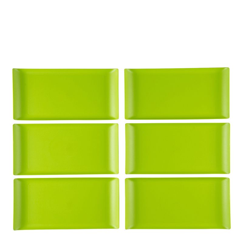 Conjunto de Bandejas Coffee 15x30 6 Peças Verde em Polipropileno Linha Tropical Vemplast