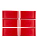 Conjunto de Bandejas Coffee 15x30 6 Peças Vermelho em Polipropileno Linha Tropical Vemplast