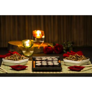 Kit Oriental Com 1 Bandeja + 2 Travessas + 2 Molheiras Sortido em Polipropileno Linha Tropical VEM
