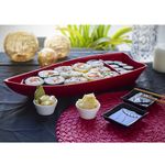 Kit-Sushi-Com-1-Barco---2-Molheiras---2-Ramequim-Preto-em-Polipropileno-Linha-Tropical-Vemplast-Ambientada