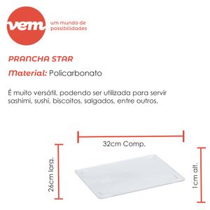 Prancha Star Retangular 26x32 Marrom em Policarbonato Linha Profissional Cook VEM