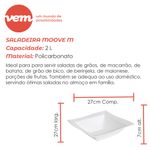 Saladeira-Moove-Quadrada-2L-Branca-em-Policarbonato-Linha-Profissional-Cook-VEM