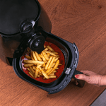 Tapete-Culinario-Perfurado-de-Silicone-Para-Air-Fryer-19-Cm-Vermelho-VEM-Frente