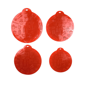 Conjunto de Almofada de Silicone 4 Peças Vermelho para Fogão de Indução VEM