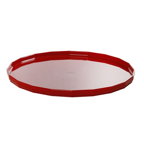 Bandeja Elegance Redonda Aro 30 Vermelha em Policarbonato Linha Profissional Cook VEM