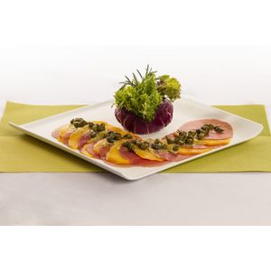 Bandeja Servir Quadrada 30x30 Amarela em Polipropileno Linha Tropical VEM