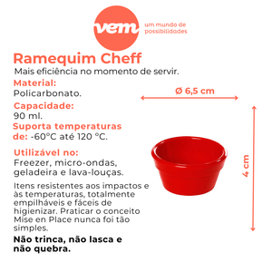 Ramequim Cheff 90ml Branco em Policarbonato Linha Profissional Cook VEM