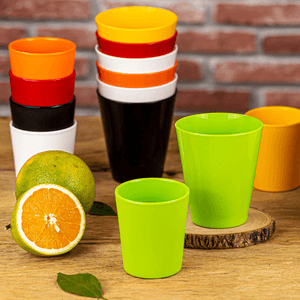 Conjunto de Copos Fresc 350ml 4 Peças Preto em Polipropileno Linha Tropical VEM
