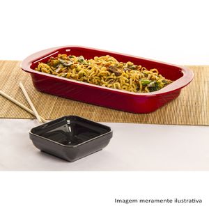 Travessa Servir Retangular 800ml Branca em Policarbonato Linha Profissional Cook VEM