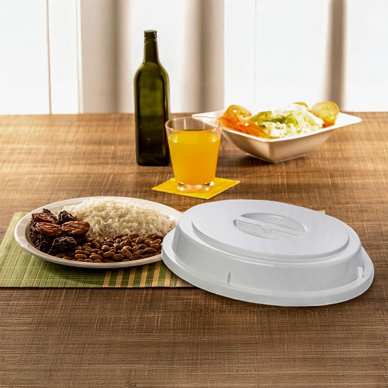 Cloche-Elegance-Redondo-275cm-Branco-em-Policarbonato-Linha-Profissional-Cook