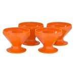 Conjunto-de-Taca-de-Sobremesa-Caribe-150ml-4-Pecas-Laranja-em-Polipropileno-Linha-Tropical