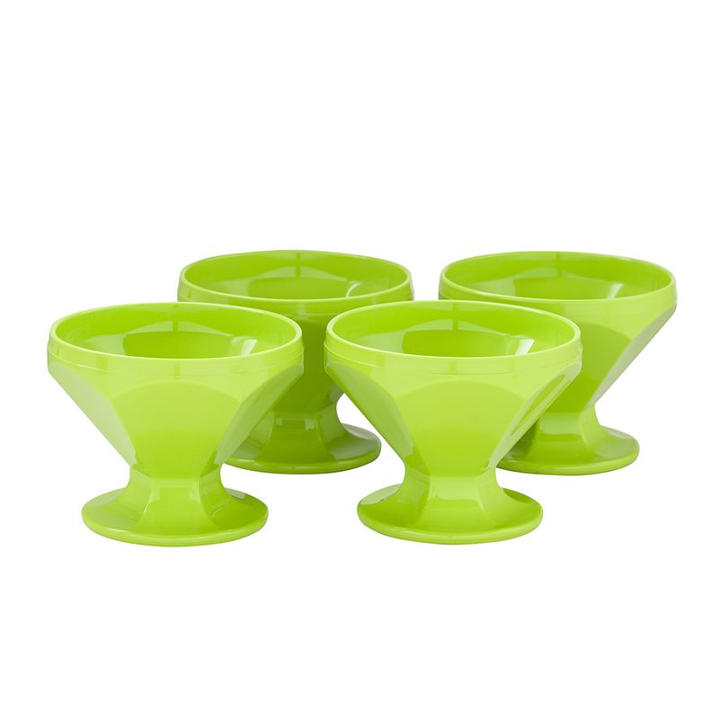 Conjunto-de-Taca-de-Sobremesa-Caribe-150ml-4-Pecas-Verde-em-Polipropileno-Linha-Tropical