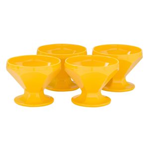 Conjunto de Taça de Sobremesa Caribe 150ml 4 Peças Amarelo em Polipropileno Linha Tropical VEM