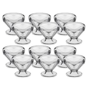 Conjunto de Taça de Sobremesa Paris 150ml 12 Peças Natural em Policarbonato Linha Profissional Cook VEM