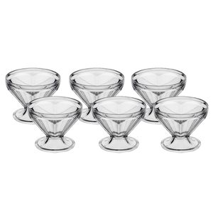 Conjunto de Taça de Sobremesa Paris 150ml 6 Peças Natural em Policarbonato Linha Profissional Cook VEM