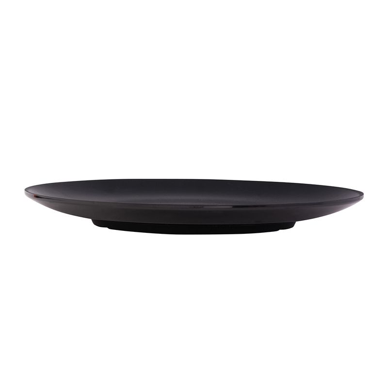 Prato-Elegance-Redondo-30cm-Preto-em-Policarbonato-Linha-Profissional-Cook-