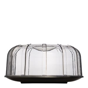 Boleira Elegance Redonda Com Tampa 30cm Preta em Policarbonato Linha Profissional Cook VEM