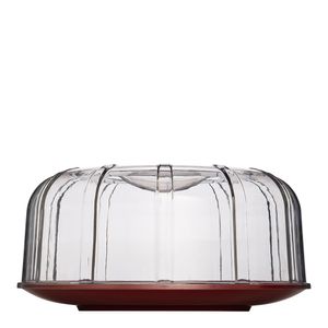 Boleira Elegance Redonda Com Tampa 30cm Vermelha em Policarbonato Linha Profissional Cook VEM