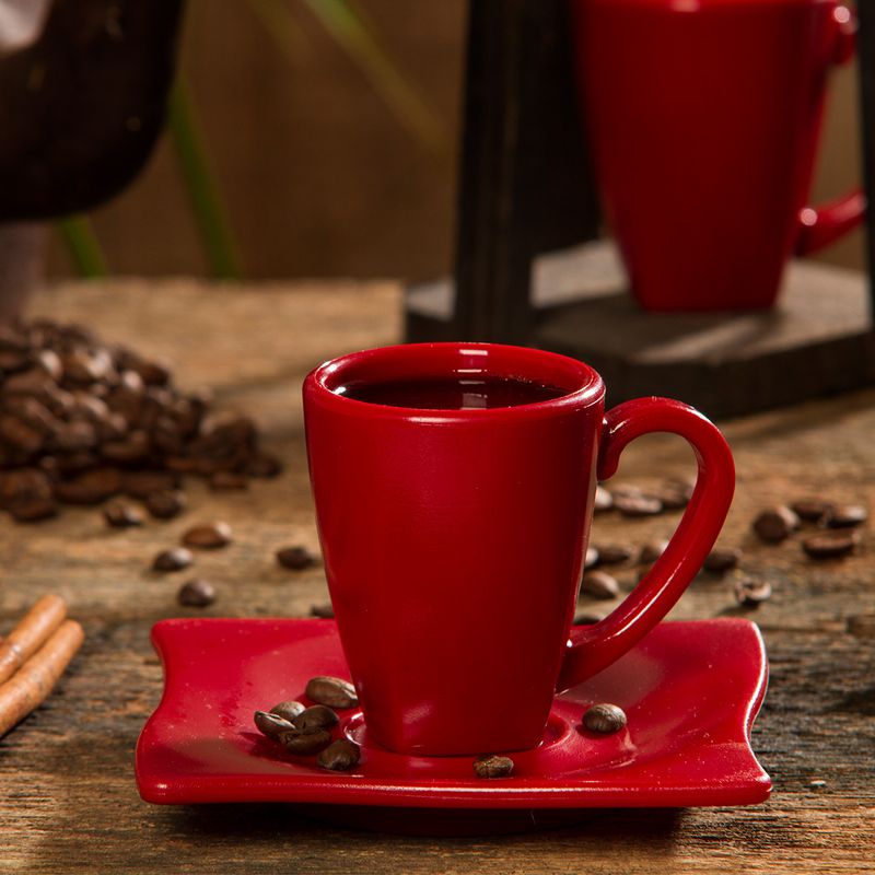 Xicara-Elegance-Para-Cafe-80ml-Vermelha-em-Policarbonato-Linha-Profissional-Cook