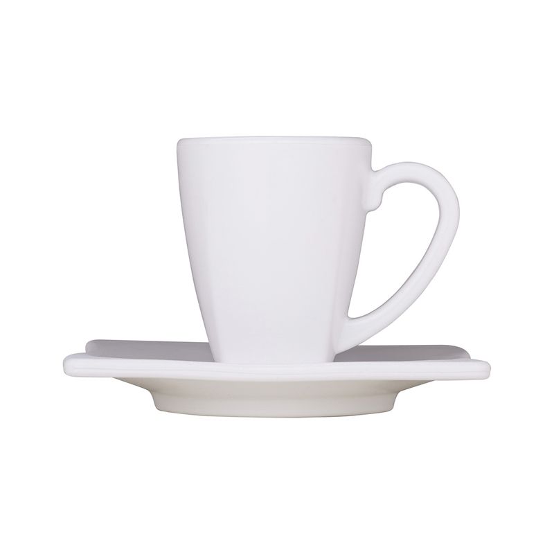 Xicara-Elegance-Para-Cafe-Com-Pires-80ml-Branca-em-Policarbonato-Linha-Profissional-Cook-