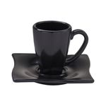 Xicara-Elegance-Para-Cafe-Com-Pires-80ml-Preta-em-Policarbonato-Linha-Profissional-Cook