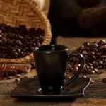 Xicara-Elegance-Para-Cafe-Com-Pires-80ml-Preta-em-Policarbonato-Linha-Profissional-Cook