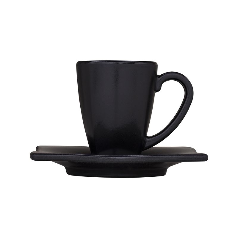 Xicara-Elegance-Para-Cafe-Com-Pires-80ml-Preta-em-Policarbonato-Linha-Profissional-Cook