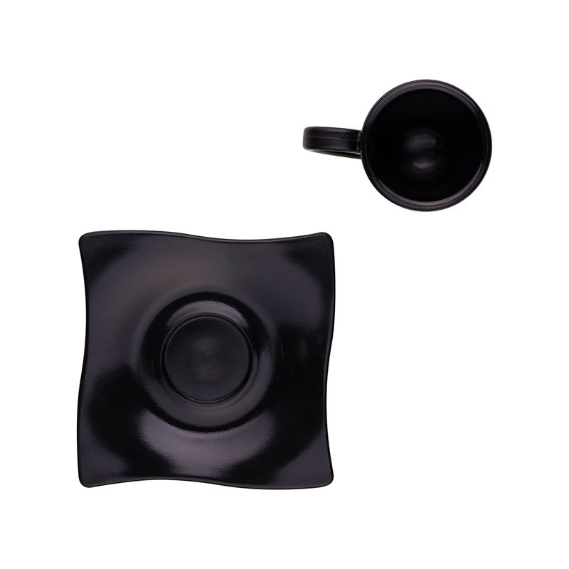 Xicara-Elegance-Para-Cafe-Com-Pires-80ml-Preta-em-Policarbonato-Linha-Profissional-Cook