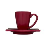 Xicara-Elegance-Para-Cafe-Com-Pires-80ml-Vermelha-em-Policarbonato-Linha-Profissional-Cook