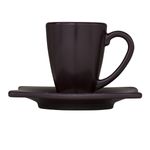 Xicara-Elegance-Para-Cafe-Com-Pires-80ml-Marrom-em-Policarbonato-Linha-Profissional-Cook-