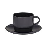 Xicara-Elegance-Para-Cha-Com-Pires-250ml-Preta-em-Policarbonato-Linha-Profissional-Cook-