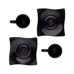 Conjunto-de-Xicaras-com-Pires-Elegance-80ml-2-Pecas-Preto-em-Policarbonato-Linha-Profissional