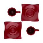 Conjunto-de-Xicaras-com-Pires-Elegance-80ml-2-Pecas-Vermelho-em-Policarbonato-Linha-Profissional