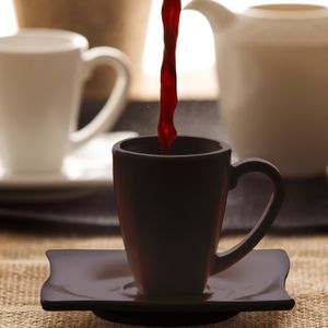 Conjunto de Xícaras com Pires Elegance 80ml 2 Peças Marrom em Policarbonato Linha Profissional Cook