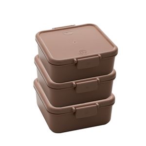 Conjunto 3 Potes Composê Hermético 750ml Rosé em Polipropileno
