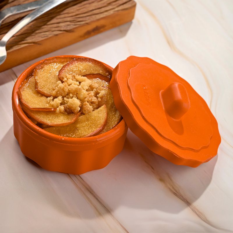Pote-Gourmet-Bliss-com-Tampa-150ml-Laranja-em-Silicone