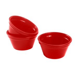 Conjunto 3 Ramequins de Silicone Cheff 150ml Vermelho em Silicone