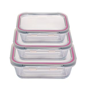 Conjunto 3 Potes Diversos Glass&Go Hermético em Vidro