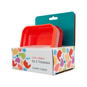 Kit Travessa Cheff Infantil 250ml Colorido em Polipropileno Linha Alegria
