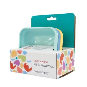 Kit Travessa Cheff Infantil 250ml Colorido em Polipropileno Linha Alegria