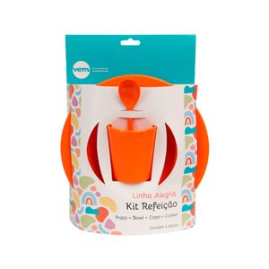 Kit Refeição Infantil Linha Alegria Laranja em Polipropileno