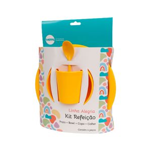 Kit Refeição Infantil Linha Alegria Amarelo em Polipropileno