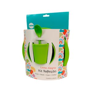 Kit Refeição Infantil Linha Alegria Verde em Polipropileno
