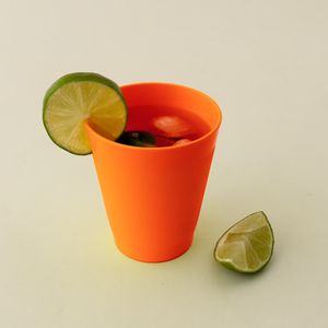Copo Fresc Redondo 350ml Laranja em Polipropileno Linha Tropical VEM