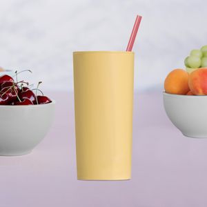 Copo Long Drink 300ml Amarelo Claro em Polipropileno Linha Tendência VEM