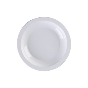 Prato Elegance Fundo Redondo 22cm Branco em Policarbonato Linha Profissional Cook VEM